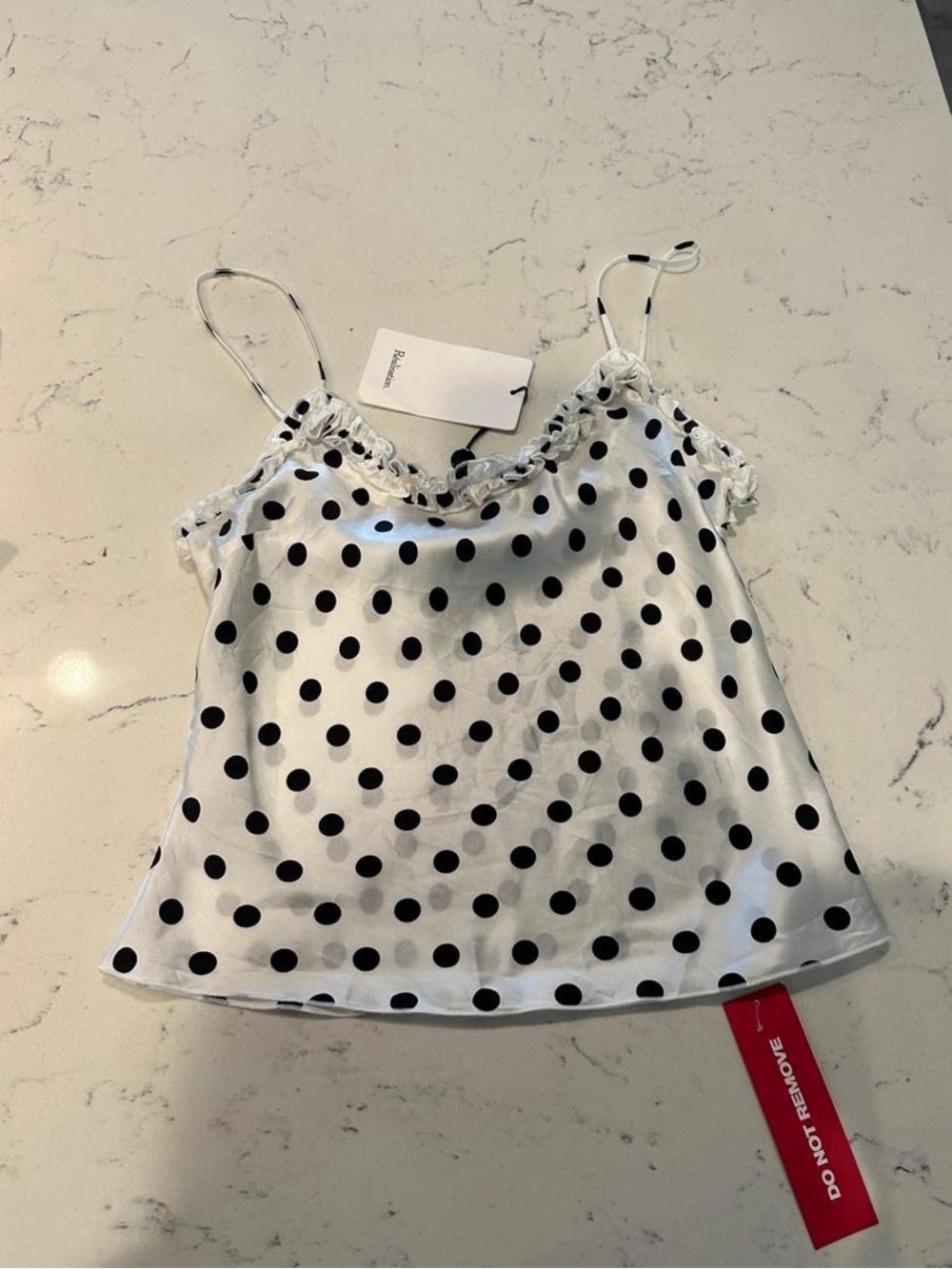Realisation The Evie Polka Dot Cami in White & Black Small NWT